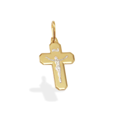 Pingente Cruz Lisa com Cristo 20 mm