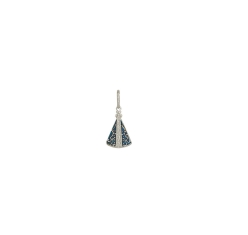 Pingente Prata Nossa Senhora Aparecida Manto Azul 12 mm