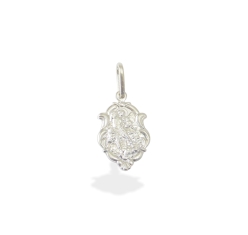 Pingente Prata Moldura São Miguel 14 mm