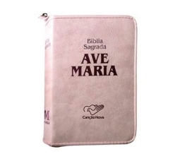 Bíblia Sagrada da Ave Maria (Capa Rosa com Zíper)