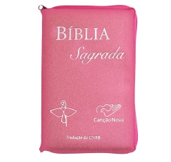 Bíblia Sagrada Tradução Oficial CNBB - Luxo com Zíper Rosa