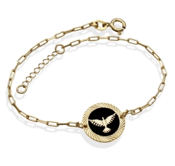 Pulseira Medalha Espírito Santo Diamantada