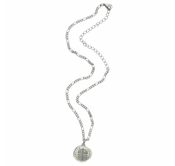 Corrente Inox Medalha das Duas Cruzes Feminina 22mm
