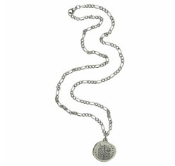 Corrente Inox Medalha das Duas Cruzes Masculina 28mm