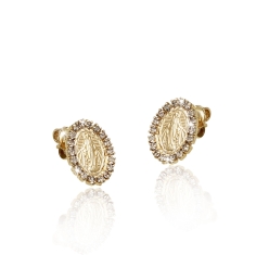 Brinco Nossa Senhora das Graças com Strass - Semijoia