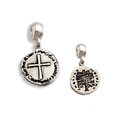 Berloque de Prata 990 Medalha das Duas Cruzes
