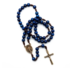 Terço Madeira Azul Nossa Senhora das Graças