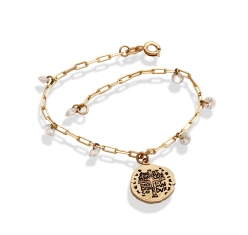 Pulseira Medalha das Duas Cruzes com Pedras - Semijoia