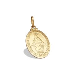 Pingente Medalha Milagrosa Nossa Senhora das Graças Ouro 18k 30mm