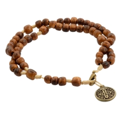 Pulseira Terço São Bento Madeira