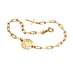 Pulseira Cartier Folheada a Ouro Medalha de São Bento 11 mm