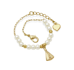 Pulseira Infantil Pérola Nossa Senhora Aparecida - Semijoia