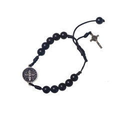 Pulseira Regulável Cruz Preta São Bento