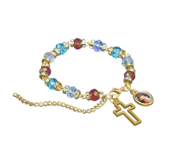 Pulseira com Medalha Jesus Misericordioso e Cruz