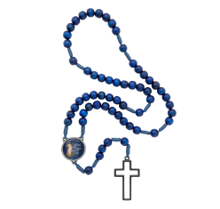 Terço Madeira Jesus Misericordioso Azul