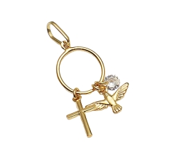 Pingente Espírito Santo, Cruz e Cristal