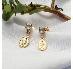 Brinco Cristal com Nossa Senhora das Graças