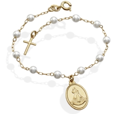 Pulseira Pérolas e Medalha Jesus Misericordioso