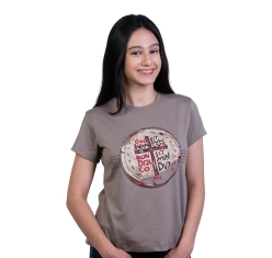 Baby Look Juvenil Medalha das Duas Cruzes - Cinza Pedra