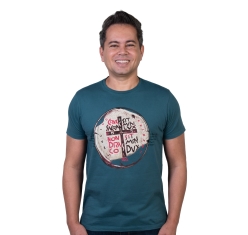Camiseta Slim Medalha das Duas Cruzes - Petróleo