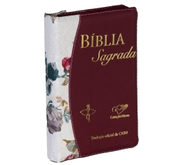 Biblia Sagrada Tradução Oficial CNBB - Luxo com Zíper Floral