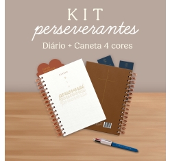 Kit Perseverantes - Diário + Caneta 4 cores