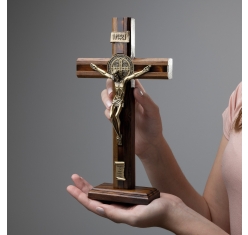 Crucifixo de Mesa Madeira Mesclado