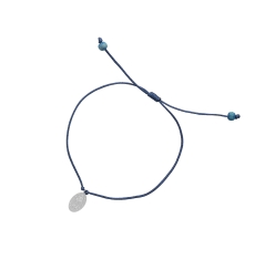 Pulseira Nossa Senhora das Graças Fio Minimalista Regulável  - Azul