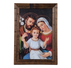 Quadro Sagrada Família Madeira Moldura Simples