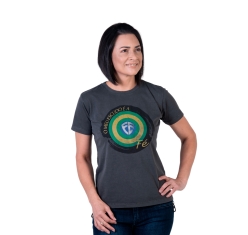 Baby Look Meu Escudo é a Fé - Cinza Estonada