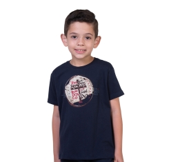 Camiseta Infantil Medalha das Duas Cruzes - Azul Marinho