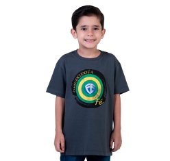 Camiseta Infantil Meu Escudo é a Fé - Chumbo