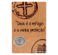 Cartão Medalha das Duas Cruzes com Oração