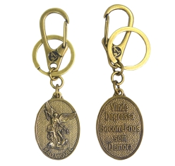 Chaveiro Medalha de São Miguel - Ouro Velho