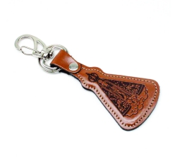 Chaveiro Couro Nossa Senhora Aparecida - Marrom