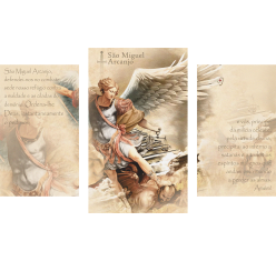 Quadro Decorativo 3 Telas São Miguel Arcanjo