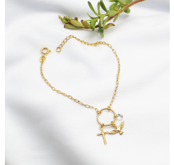 Pulseira Espírito Santo , Cruz e Cristal