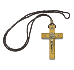 Cordão Crucifixo Madeira
