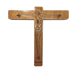 Crucifixo "Vinde, Ó Deus" Marrom