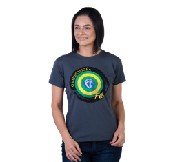 Baby Look Meu Escudo é a Fé - Chumbo