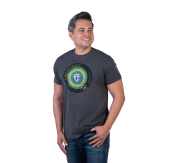 Camiseta Slim Meu Escudo é a Fé - Cinza Estonada 