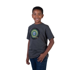 Camiseta Juvenil Meu Escudo é a Fé - Cinza Estonada