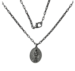 Corrente Medalha Nossa Senhora das Lágrimas e Jesus Manietado - Onix