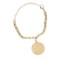 Pulseira Dourada com Oração Ave Maria