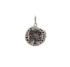 Pingente Medalha das Duas Cruzes Prata 990 - 15mm
