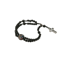 Pulseira Terço Preta Pai das Misericórdias