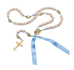 Terço Nossa Senhora de Lourdes - Madeira Azul