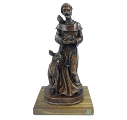 Imagem São Francisco cor madeira - 20 cm