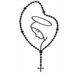 Adesivo Terço e Nossa Senhora Preto 10 Unidades